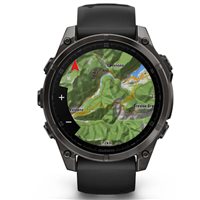 Smartwatch Garmin fēnix® 8 - 47 mm, AMOLED Sapphire, Titanio, Carbon Gray DLC con cinturino in silicone Black/pebble grey in Policarbonato 010-02904-21 - 010-02904-21